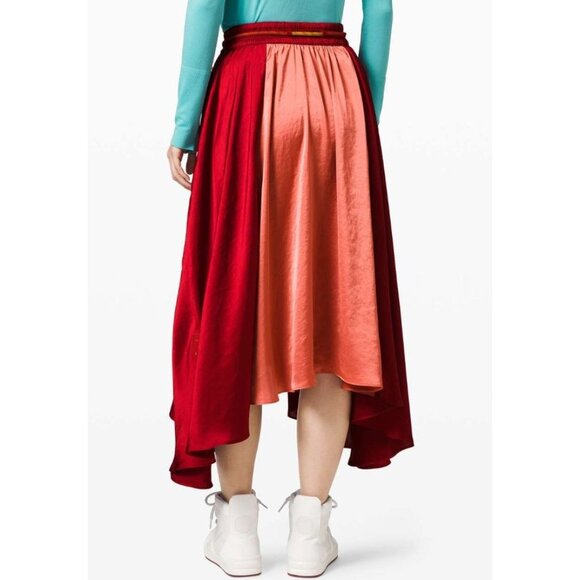 Lululemon x Roksanda Face Forward Skirt Caliente Rustic Coral Fools Gold-sz Larg - Picture 4 of 12